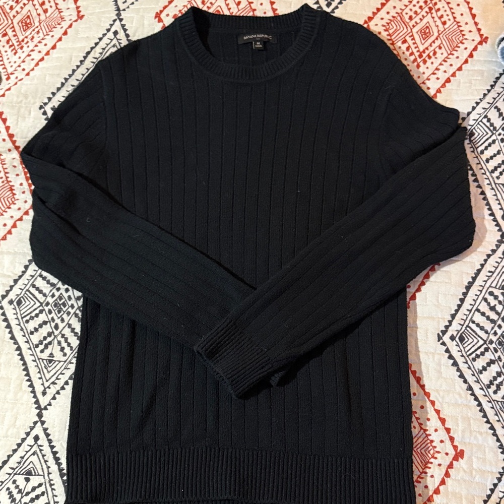 Banana Republic Men's Black Crewneck Sweater